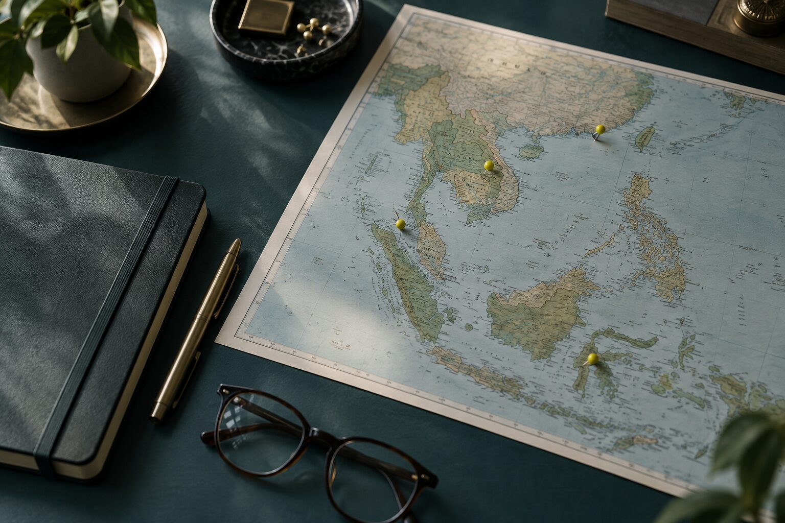 A map of Southeast Asia pinned for a market-mapping brief